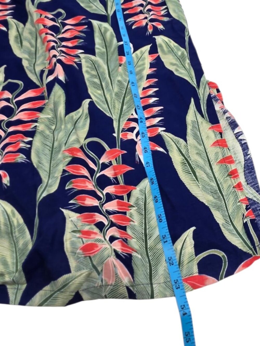 Hilo Hattie Hawaiian Maxi Dress, Short Sleeve, Leaf Floral Print, Resortwear, L - Picture 5 of 9